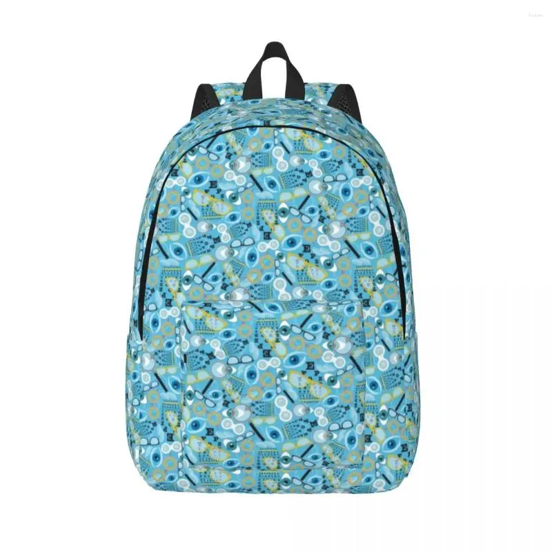 Backpack 3D -printglazen Snellen Chart Canvas Backpacks Optometrist oogtest School College Travel Bags Book Bag Fits 15 inch laptop