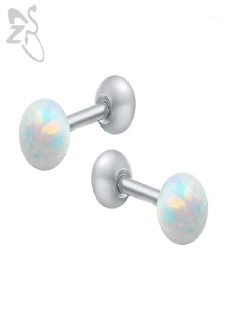 Charmante stud oorbellen Round Ball Real Opal Stones Brinco Steel Pierced Ear Studs Verjaardagscadeau voor meisjes vriend Bijoux13877903