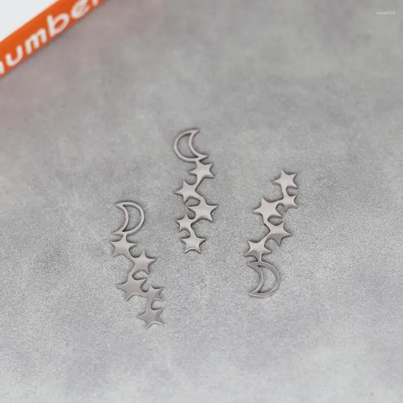 Charms 3pcs/Lot Stainless Steel Stars Connected Moon Accessories Findings For Fashion Jewelry Making DIY Handmade Craft Gift