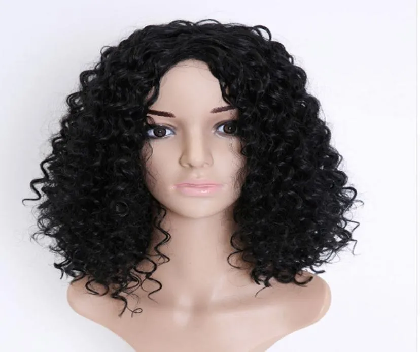 New Women Hair Accessories Headwear Black Synthetic Wig Long Curly curls Afro African American Wigs for Women Party Decor9156939