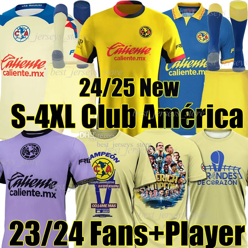 4xl 24/25 Liga MX Club America Soccer Jerseys Christmas 2024 Henry R.Martinez D.Valdes G.Ochoa Fidalgo Fans Player Version Men Kids Kit Sock Football Shirt