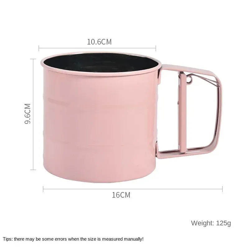 Edelstahlnetz Sieb Tasse Handheld Mehl Shaker -Vereisung Zucker Backwerkzeug Kuchen Utensilien Kakaopulver Sieb Sieb Backwerkzeug