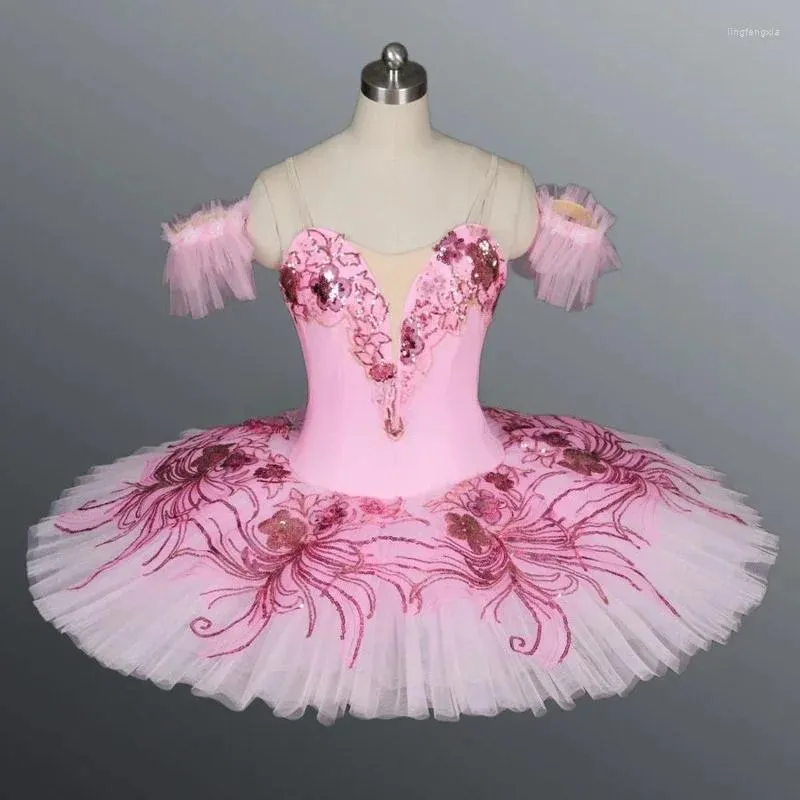 Scene Wear Professional Ballet Tutu Swan Lake Pancake Dress Ballerina Performance Dance Costume For Kid Child Girl Adult