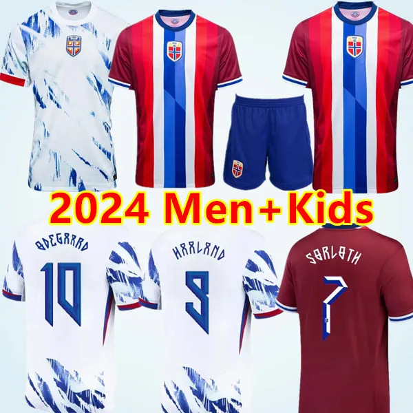 Norvège 2024 2025 Jersey de football Haaland Odegaard Strand Larsen Sorloth Berg Ajer Nusa Bobb Ostigard Vetlesen Thorstvedt 24 25 Équipe nationale Men Kids Football Shirt Football