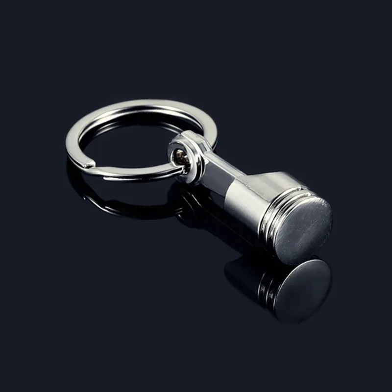 2017 Fashion Engine Piston Keychain Polished Chrome Creative Hot Auto Parts Model Key Chain Ring Key Fob Keyring