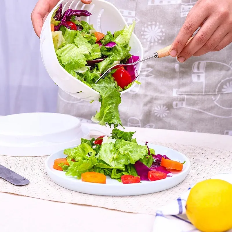 Salada criativa tigela tigela fruta slicers multifuncional criador de saladas frutas cortando o cortador de gadgets de cozinha