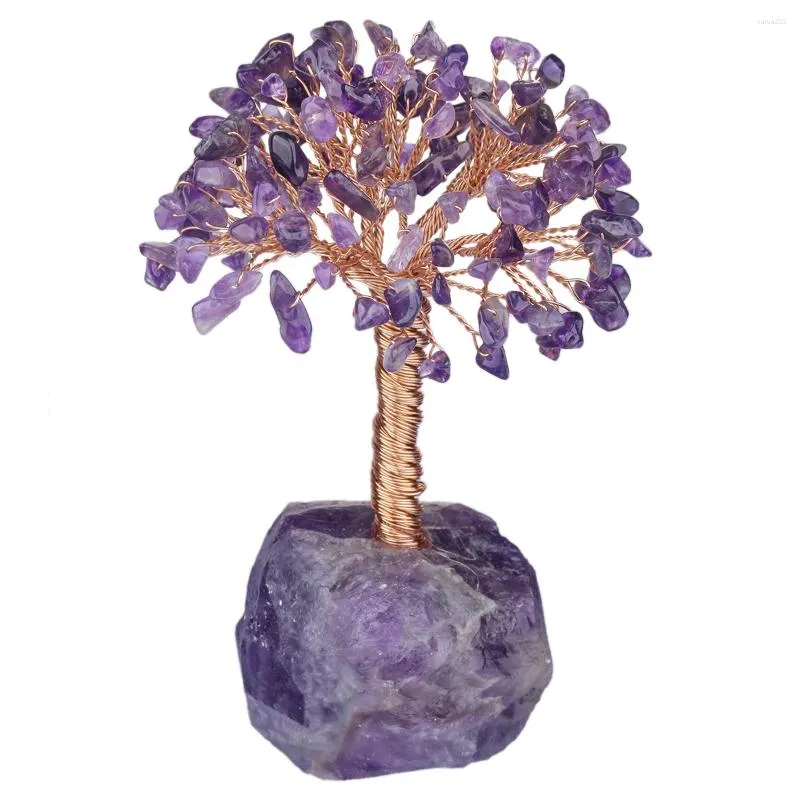 Ювелирные мешочки Tumbeelluwa Natural Crystal Money Tree с сырой базой драгоценного камня для удачи и богатства Fengshui Home Decor