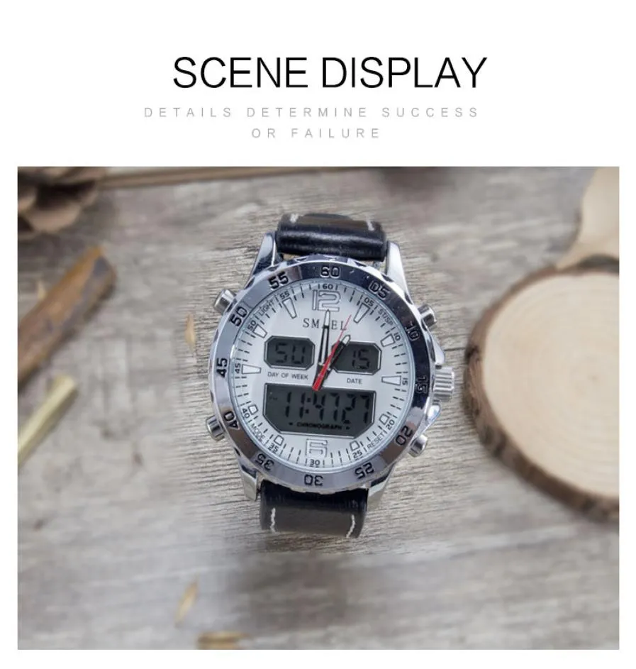 2020 SMAEL Sport Uhren wasserdichte echte Dual -Display -Quarz -Armbandwatchscool Man Clock Fashion Smart Digital Watch LED MEN 1281616837