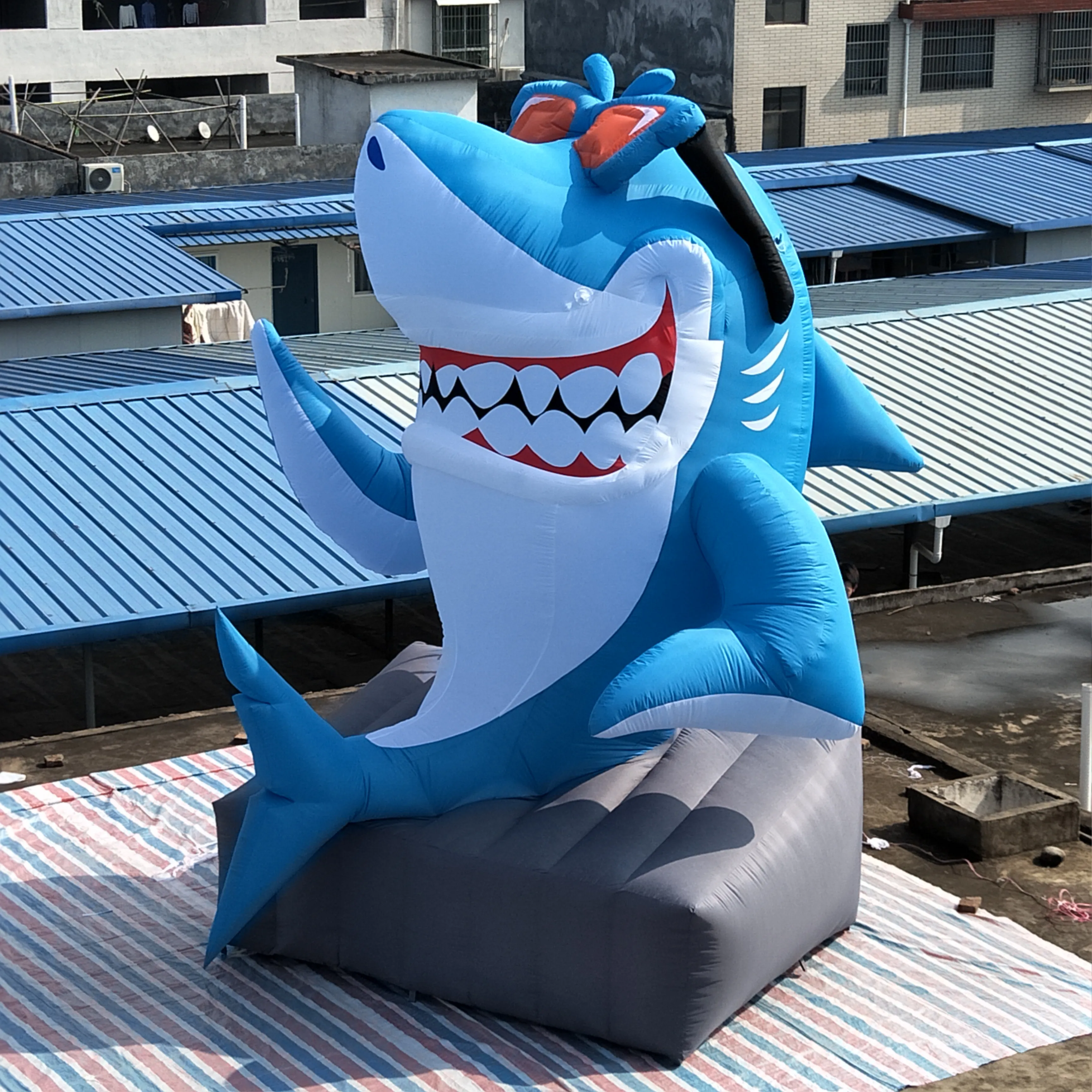 Inflatable Shark Raft 5mH Giant Inflatable Shark Outdoor Advertising... From Brandaceairart ...