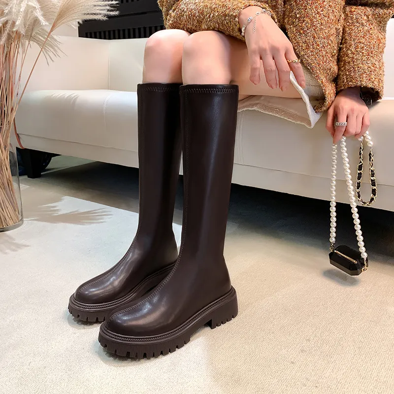 Designer Red And Brown Over The Knee Ladies Knee High Boots For Women Sexy Winter Black Leather Martin Ankle Booties In Big Sizes 9 43 With Box From Factory Sacaishoes Bulk 36.94 DHgate.Com