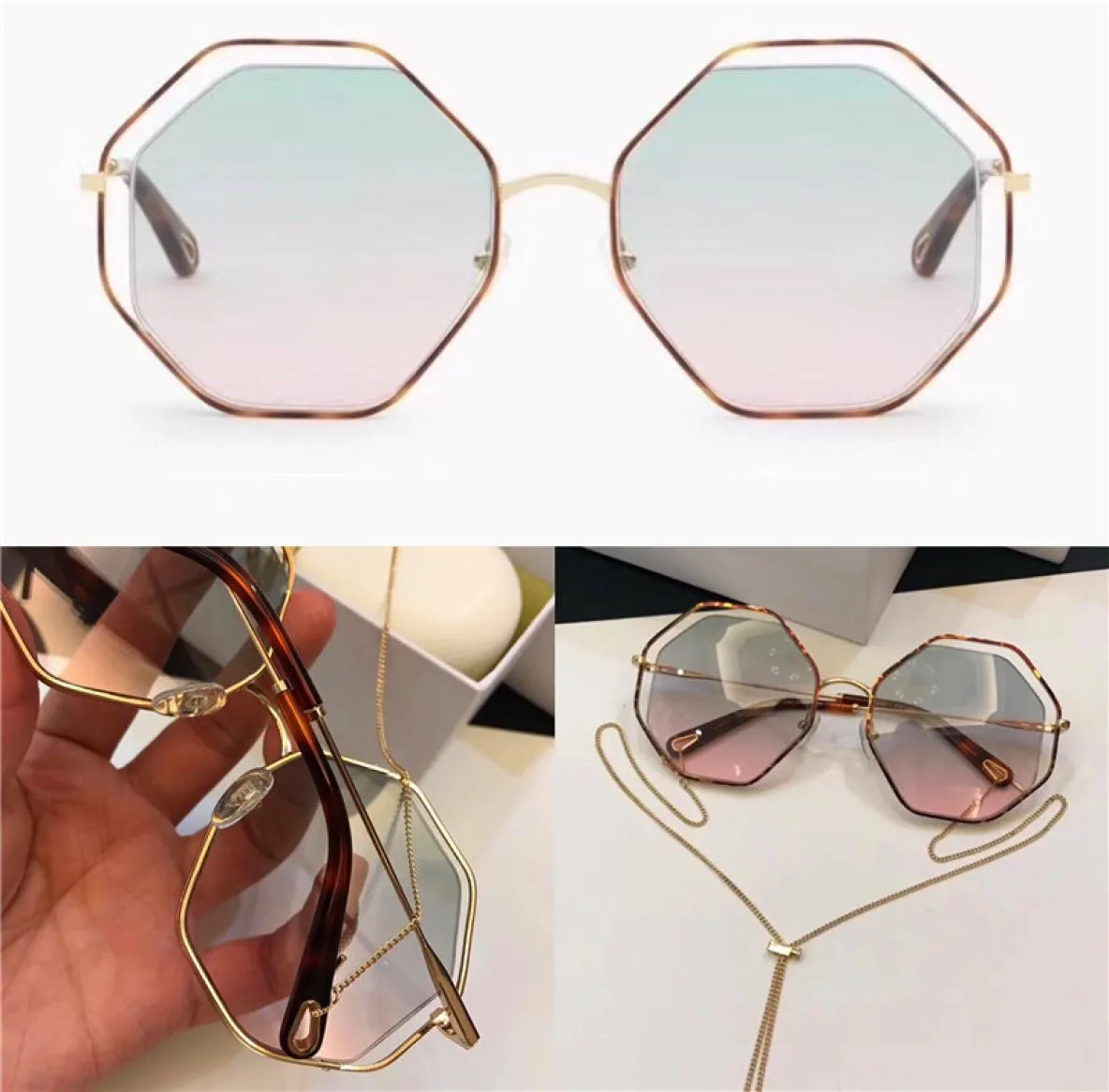 Nuova moda Populari occhiali da sole cornice irregolare con gambe speciali per lenti di design che indossano pendenti rimovibili di tipo preferito Top Qu1510032