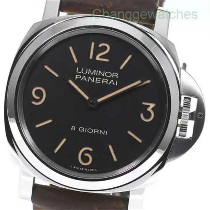 Designer polshorloge luxe horloges Automatische horloge mannen kijken Peneri Base PAM00914 8-daagse zwarte wijzerplaat Wond Handmatig verwond heren polsWatch_765984WL15KRR