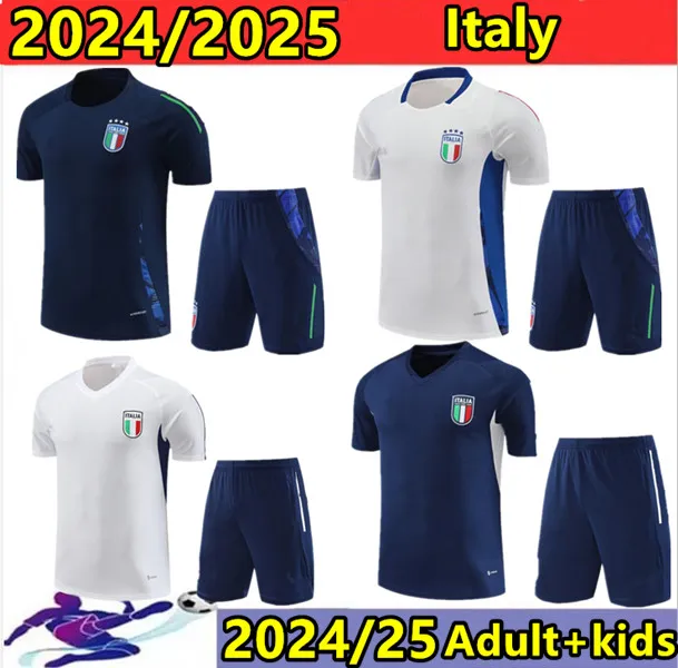 2024 2025 Italie Tracksuit Camisetas de Football Jersey Suite de formation à manches courtes 22 23 24 25 Italie Chandal Futbol survivant Italia Sportswear