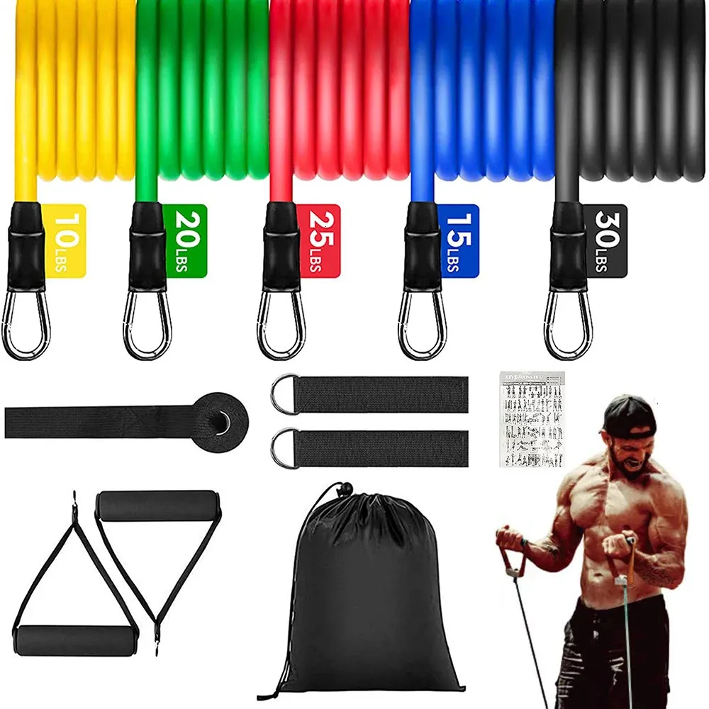 Resistance Bands Set Bodybuilding Home Gym Equipment Professional Weight Training Fitness Elastic Rubber Bands Workout Expander 240419