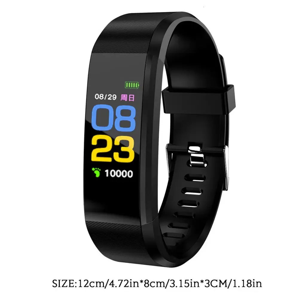 Electronic Bracelet Adult Waterproof Blood Fitness Wireless Wristband Adjustable Strap 0.96inch Smart Watch Students 240419