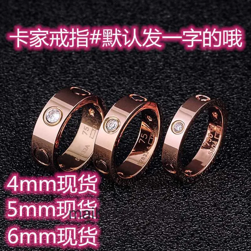 Anneaux de bijoux de créateurs haut de gamme pour femmes Carter avec un motif droit deux ou trois rangées de bague d'amour diamant pleine d'étoiles Rose Gold Original 1: 1 avec un vrai logo