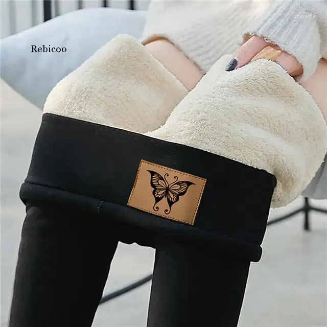 Women's Pants Women Oversize Winter High Waist Elastic Keep Warm Trousers Plus Velvet Thicken Leggins Large Size Female