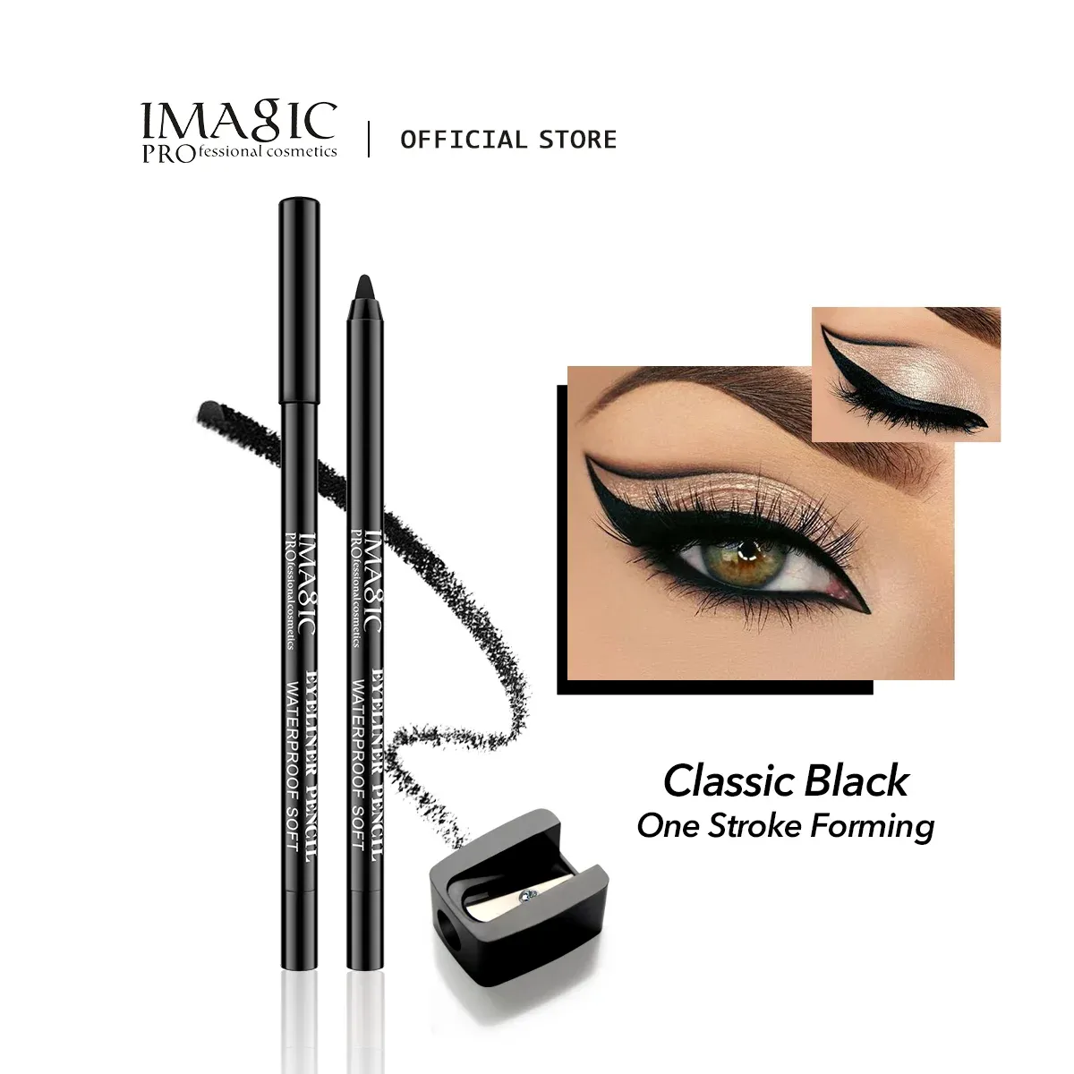 Eyeliner Imagic Black/White Eyeliner Waterproof Longlasting Fast Dry non fiorisce liscio facile da indossare donne a prova di sudore cosmetiche coreane