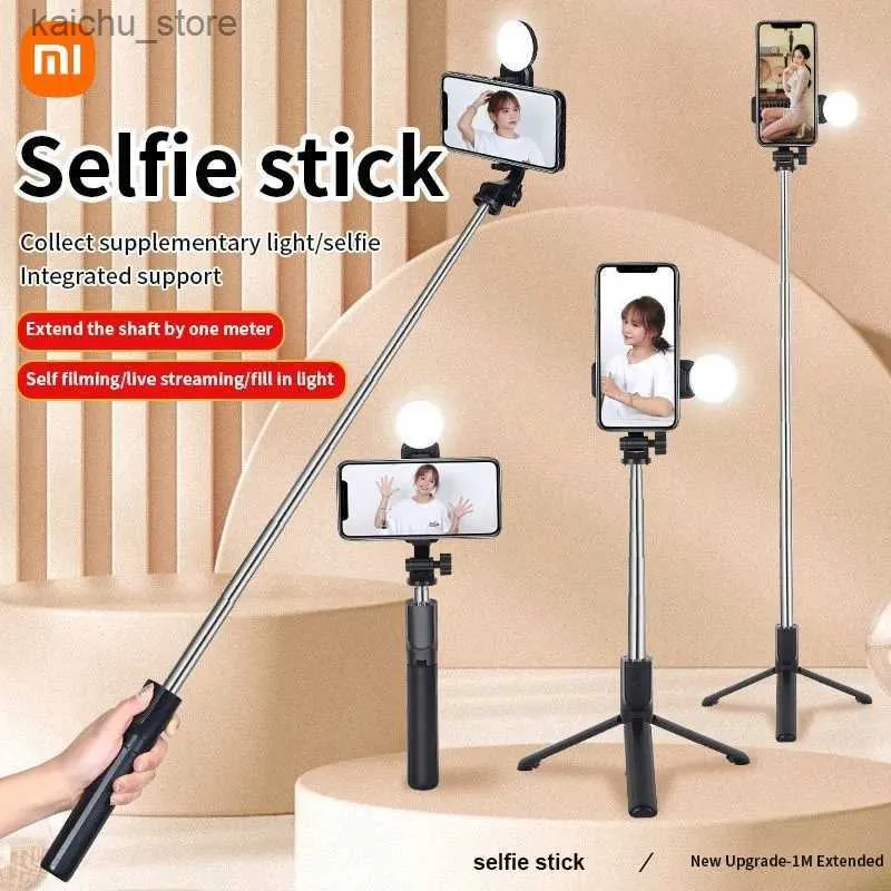 Selfie Monopoden 2023 Neues Selfie -Stick -Stativ -Foto Gott 360 Grad Rotation Mobiltelefon Aufnahmen Stabilisator Bluetooth Fernbedienung tragbarer Y240418