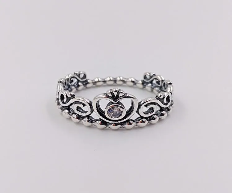 Princess Tiara Ring Authentic 925 Les anneaux en argent sterling s'adaptent aux bijoux de style européen Andy Jewel 190880CZ6066370