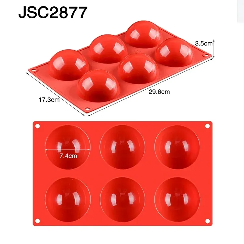 SJ 9 Types Malf Sphere / Flat Round Silicone Moule Cake Decorating Tools Silicone Moule Chocolate Biscuits Sandwich