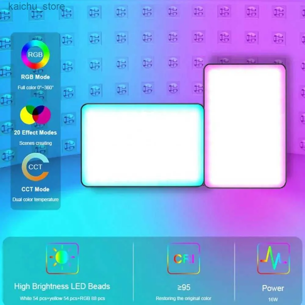 連続照明vloglite fill light full color rgb led photographyライト2500k-9000k cri95+ティクトックオンサイト照明カメラvlog y240418に適しています