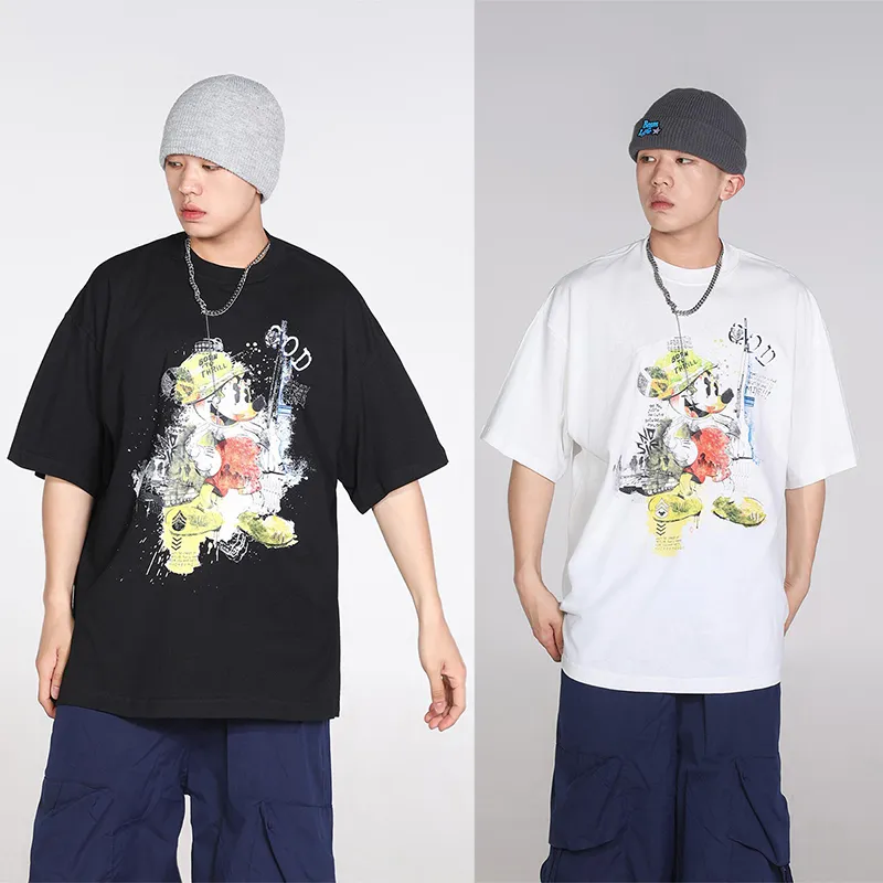 24SS Summer Cartoon Pintage Tee Fashion Men Men Short Skateboard Tshirt Tshirt Clothes Cutton T Chirts 0418