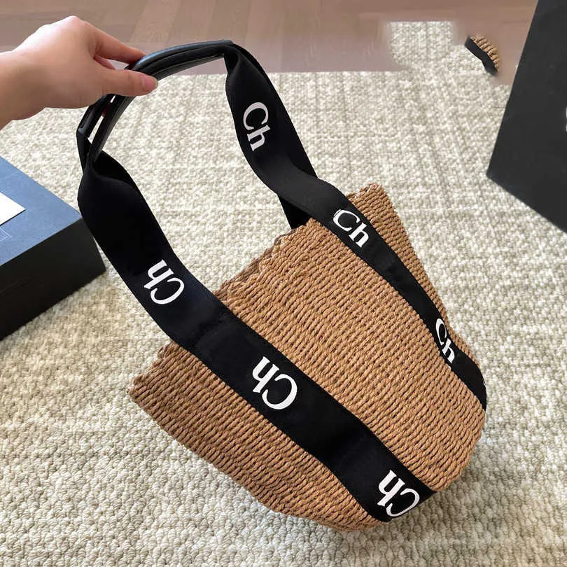 Luxe tas ontwerper Bag Beach Tas Tas Tas Handtas Handtas Handtas Klassiek Grass geweven schoudertas TOTE Medium handtas Grote capaciteit Bag 240415