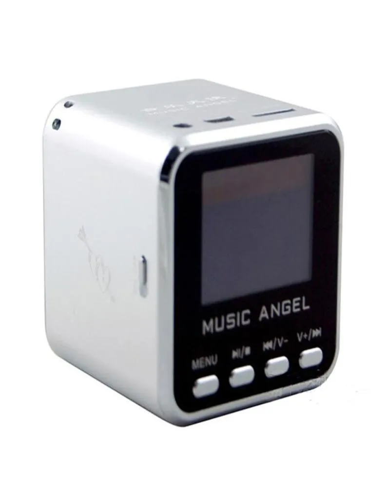 음악 엔젤 미니 스피커 USB 마이크로 SDTF HIFI 오디오 증폭기 MP34 디스플레이 알람 시계 디지털 플레이어 4832863