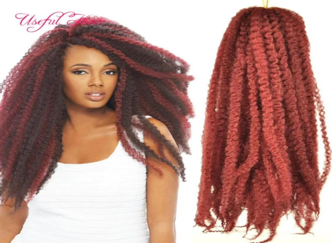 30StrandSPCS 18Inch Afro Kinky Curly Hair Extension Synthetic Crochet Braids Kanekalon Braiding Hairiding Head for Black Women Marley 4350873