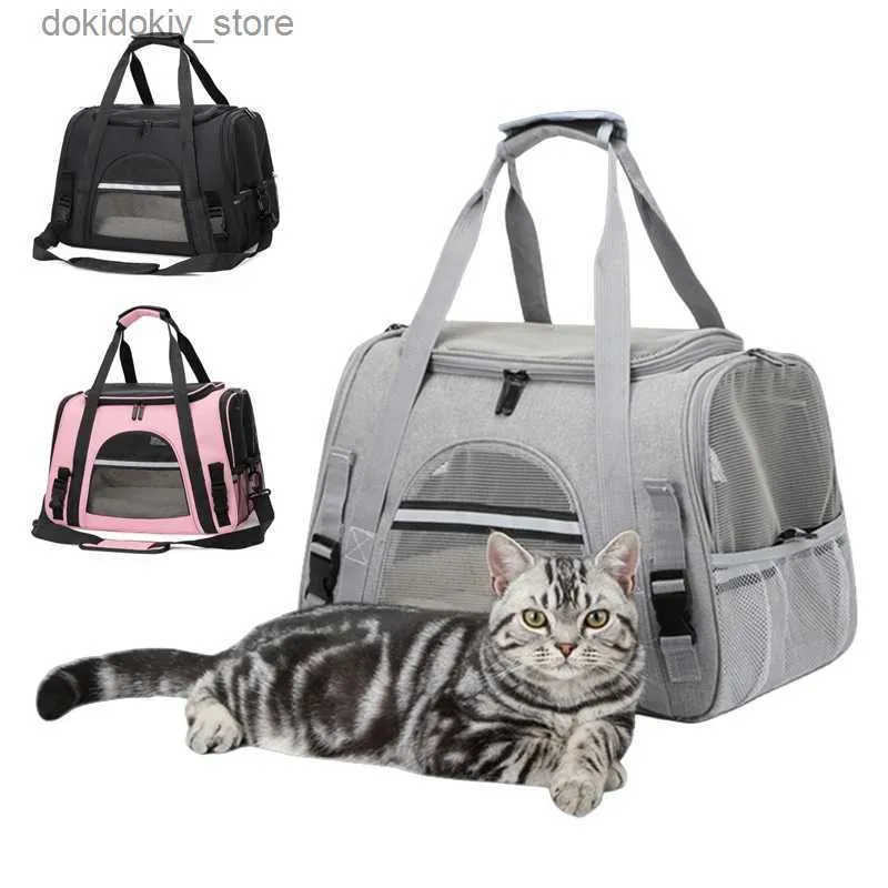 Dog Carrier New Dog Carrier Bag Soft Side Backpack Cat Pet Carriers Dog Travel Bags Airline Approved Transport For Small Dogs Cats Outgoing L49