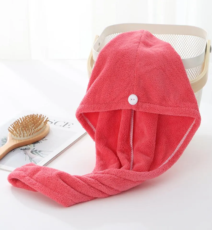 Microvezel Snelle droge douche Haar Caps Handdoek Droog Wikkel Women Girls Lady039S Handdoeken Quickdry Hat Cap Turban Head Bathing Tools2476431