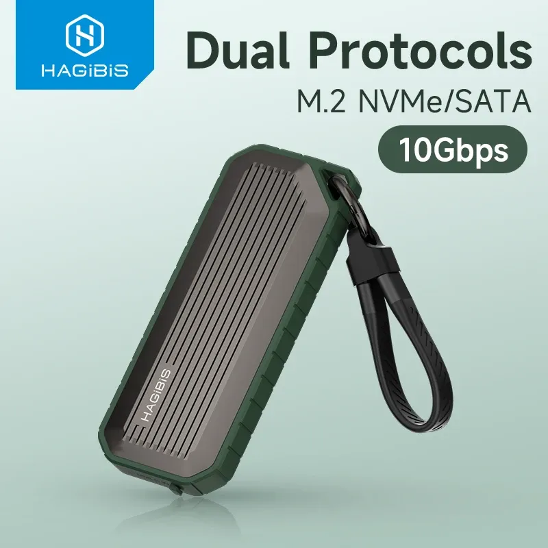 Behuizing Hagibis M2 SSD Case NVME NGFF SATA Dual Protocol SSD -behuizing M.2 tot USB 3.1 Gen2 -adapter voor NVME PCIE NGFF SATA SSD DISK Box