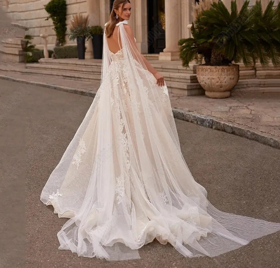 Velo Largo Velo Vestido De Novia Sin Cola Glitter Champagne A Line