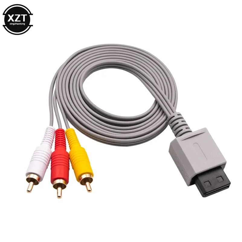 Câbles 1,8m 3 Câble RCA pour Nintendo Wii Contrôleur Console Video Video AV Câble Composite 480p Goldplated 3RCA pour Will Cable Corde