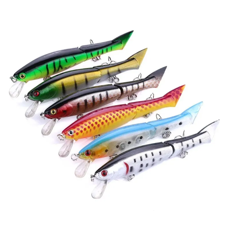 120mm eklemli minnow balıkçılık cazibesi 2 bölüm sert balık tutma yem pessbait pesca cazibesi bas