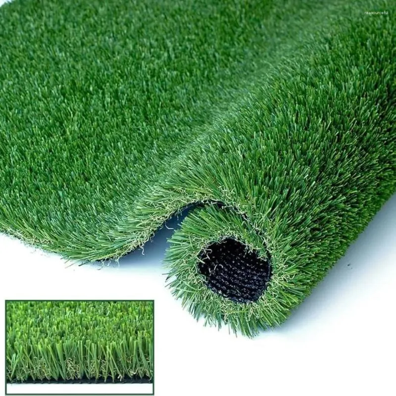 Декоративные цветы Делюкс искусственный травяной газон 1,50 дюйма высота кучи толстый реалистичный синтетический искусственный астро фальшивый 5 футов 8 футов.
