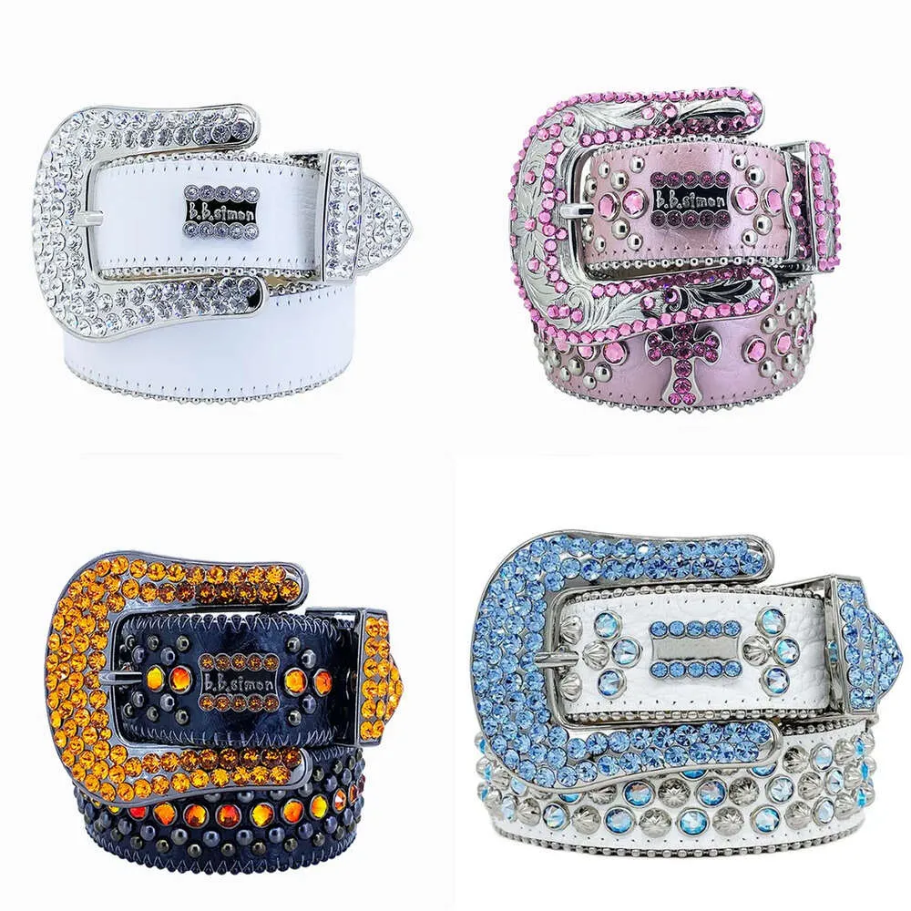 BB Designer Simon ceintures pour hommes Femmes Belon diamant brillan