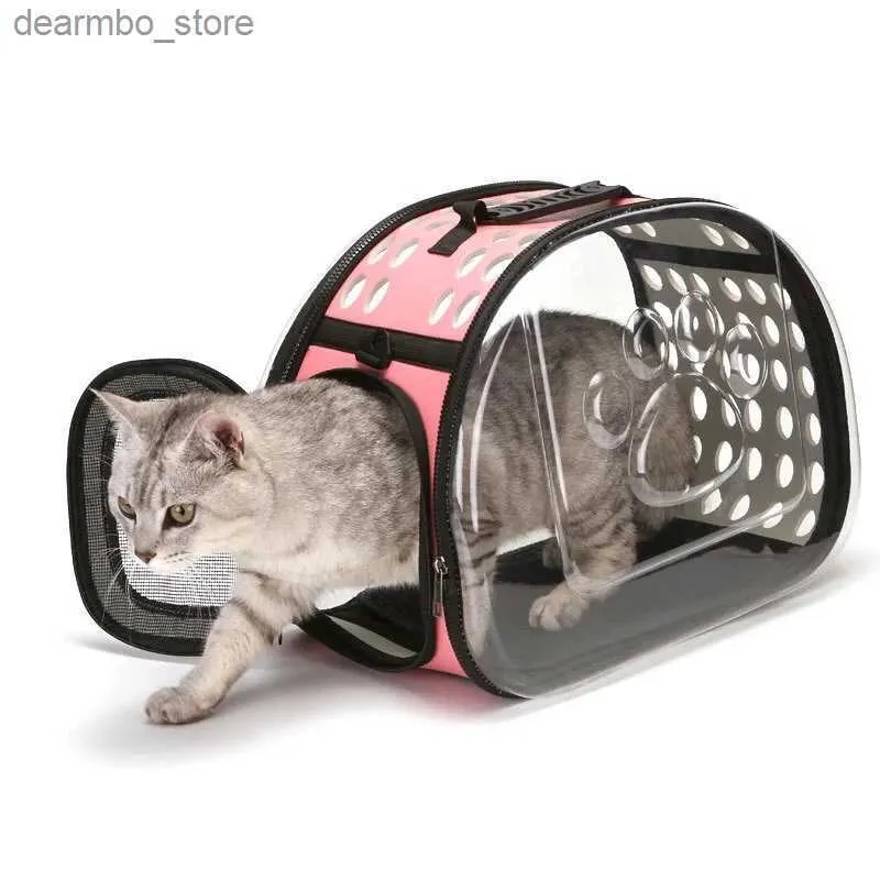 Собачья перевозчик прозрачный Pet Cat Do Carrier BA Space Capsule Складная дышащая дорожка для домашних животных BA Outdoor Radkpack Carry Handba L49
