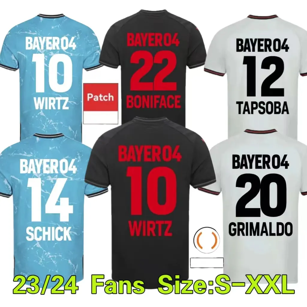 23 24 Bayer04 Leverkusen 축구 유니폼 Wirtz Boniface Hincapie Hofmann Tapsoba Schick Palacios Frimpong grimaldo 2023 2024 홈 어웨이 3rd MENS 축구 셔츠