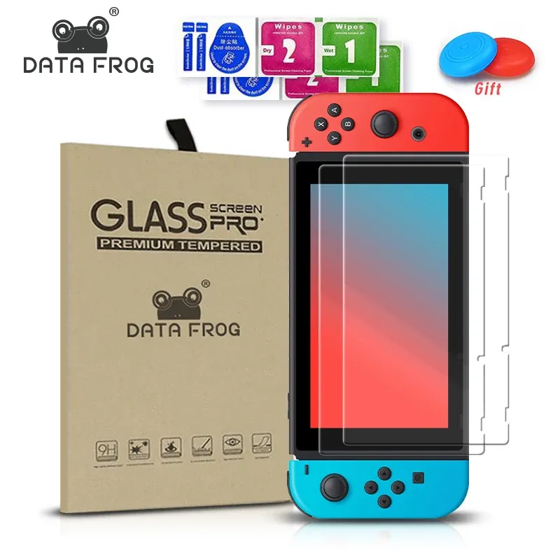 Player Data Frog 2Pack Temperierter Glasschirmeschutzkompatibel mit Nintendo Switch transparent HD Clear Screen Protector für Switch