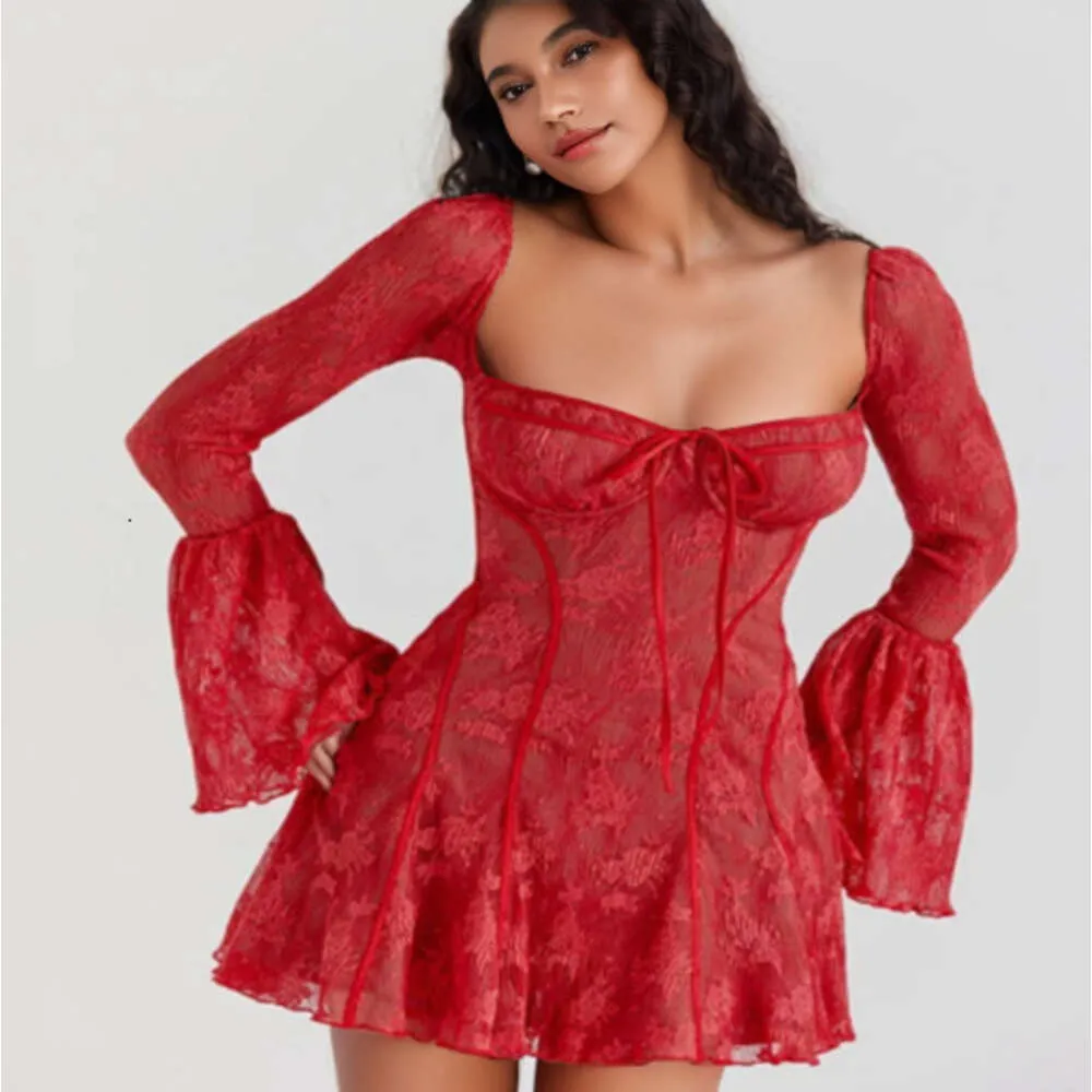 Autumn New Womens Style Fashion Slim Fit Flare Long Sleeve Lace Strap A Swing  Dress For Women F41855 From Dongdumaoyi, $24.93 | DHgate.Com