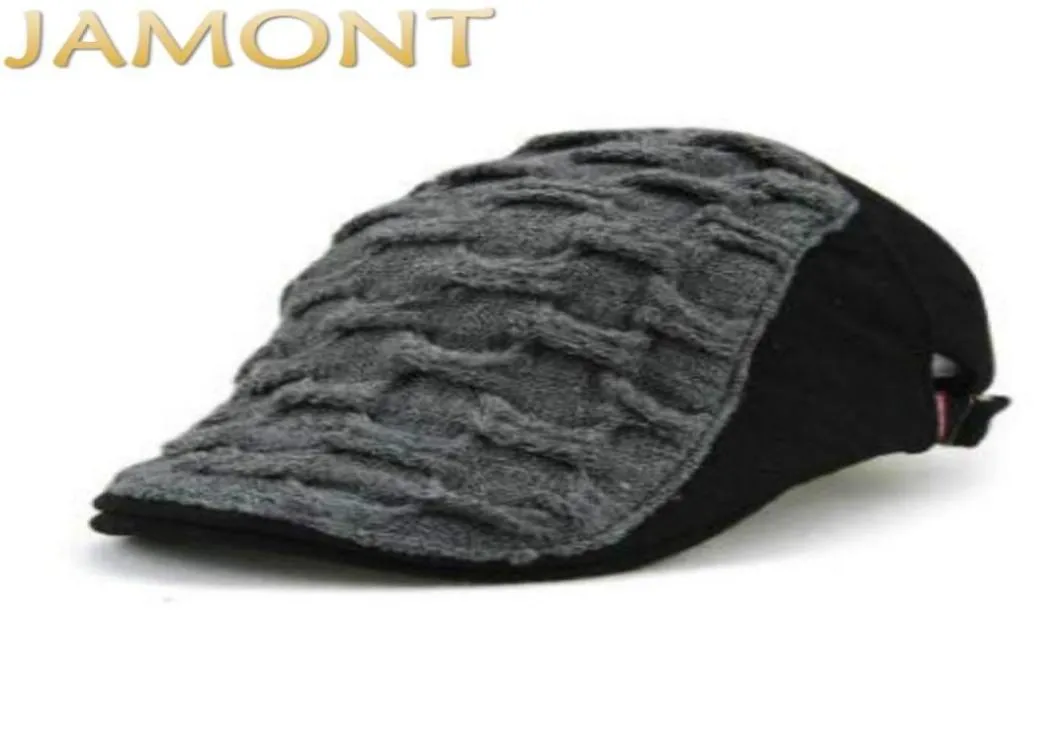 Jamont Casual England Style Winter Winter Treret Hat Plain Flat Cap plat Old Men Bill Bones Spring Automne Gorras Casquette6834749