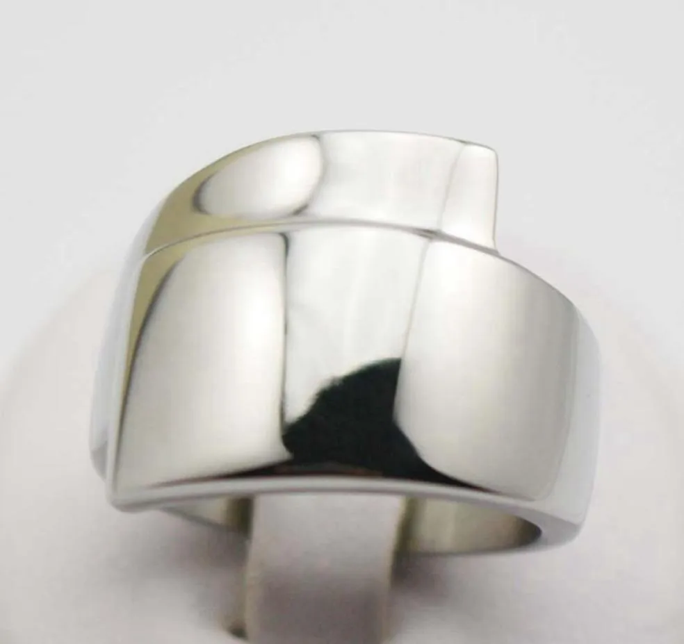 Vrouwen mode -sieraden glanzende zilveren vingerringen onregelmatige ring roestvrij staal casual feestring maat 6 7 8 9 10 116210872