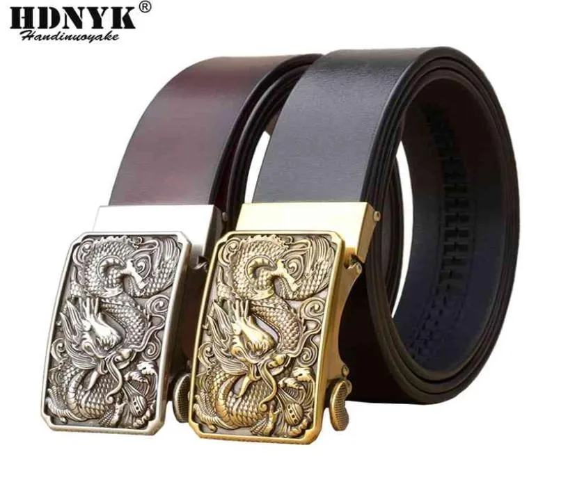 Famous Brand China Dragon Buckle Belt Men Cowskin Genuine Luxury Le cuir de luxe Men039 ceintures pour menstrap mâle métallique automatique Buckl3081853