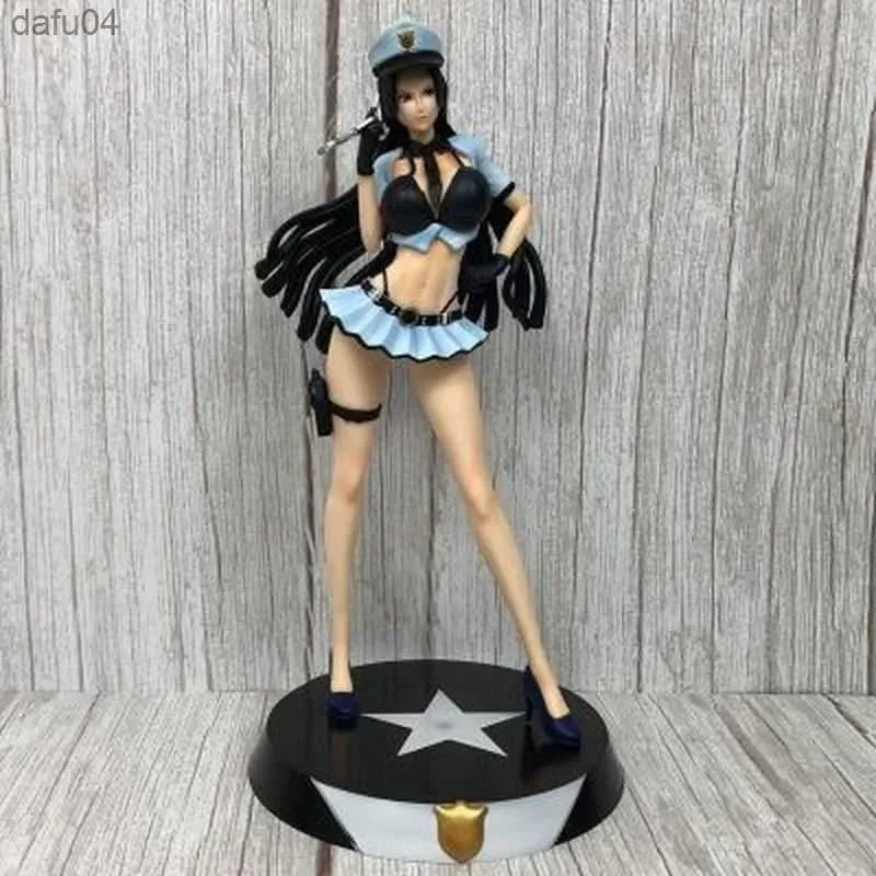 Manga 32 cm un pezzo di boma Hancock Police uniforme ver.GK PVC Action Figure Girls Sexy Girls Statue Collection Toys Bamboli regali 32 cm L23052