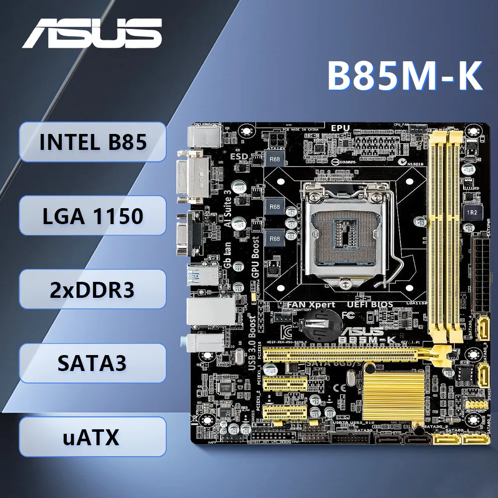 ASUS B85M K Motherboards LGA 1150 Socket, Intel B85 Chipset, PCI E 3.0 ...