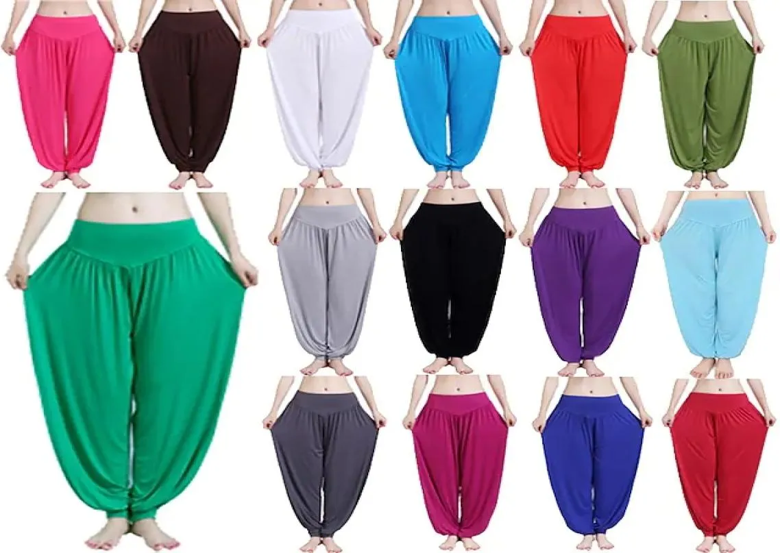 Kadınlar Harem Yoga Pantolon Yaz Pundefineds Boyutu Düz Renk Bloomers Dipler Hafif Spandex Zumba Bey Dance Pant3311592