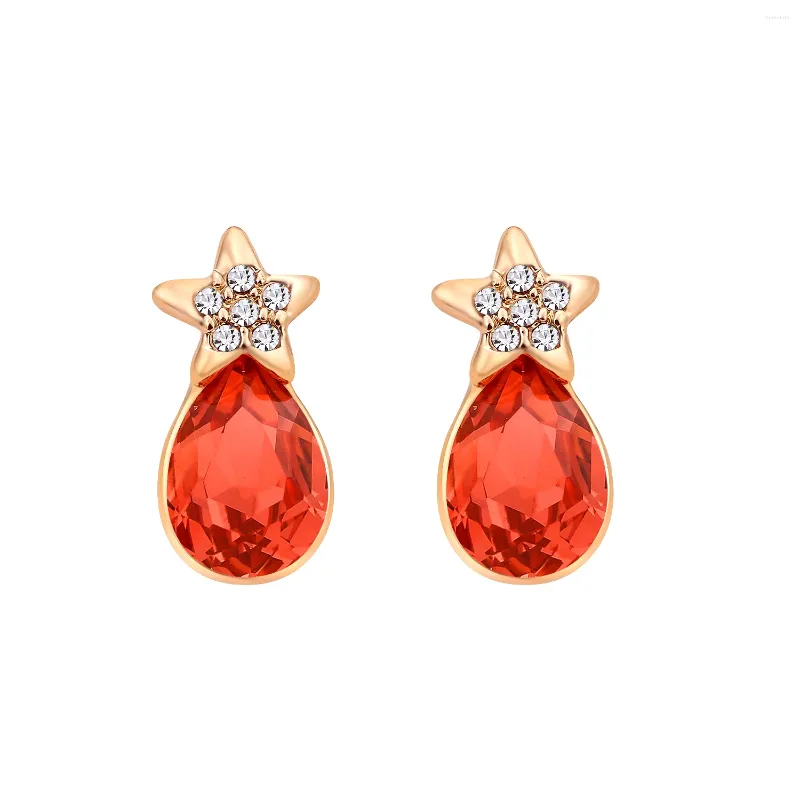 Boucles d'oreilles ER-00161 Fashion coréenne Fashion Crystal Boungles d'anniversaire Cadeau d'or Star plaquée pour femmes 2024 articles avec