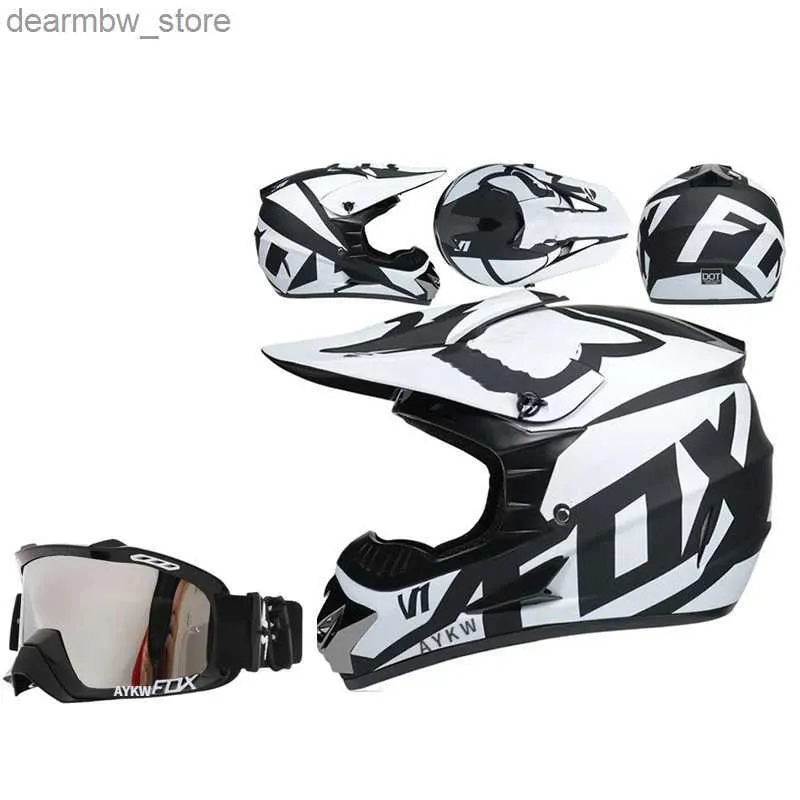 Radsportkappen Masken Aykwfox-Helme Motorräder MTB Fahrrad Radsporthelm für Downhill Cycle Helm Vollgesichts-Straßenrad Offroad-Helme MTB Helm L48